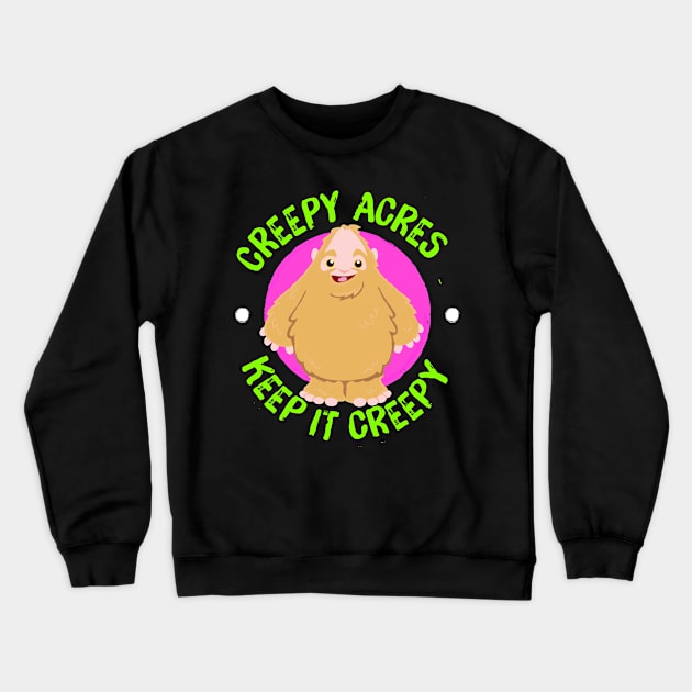 Creepy Acres Kawaii Sam Squatch Bigfoot Crewneck Sweatshirt by CreepyAcres